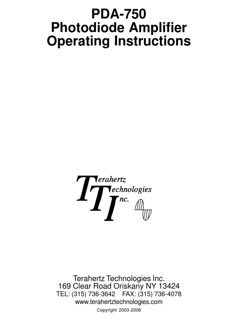 Terahertz Technologies PDA-750 User manual