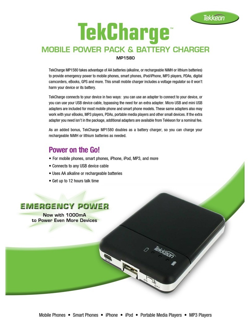 Tekkeon TekCharge MP1580 User information