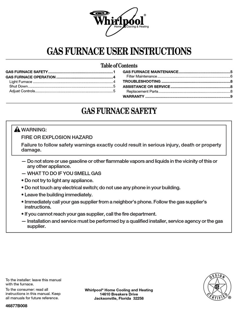 Whirlpool GAS FURNACE User manual
