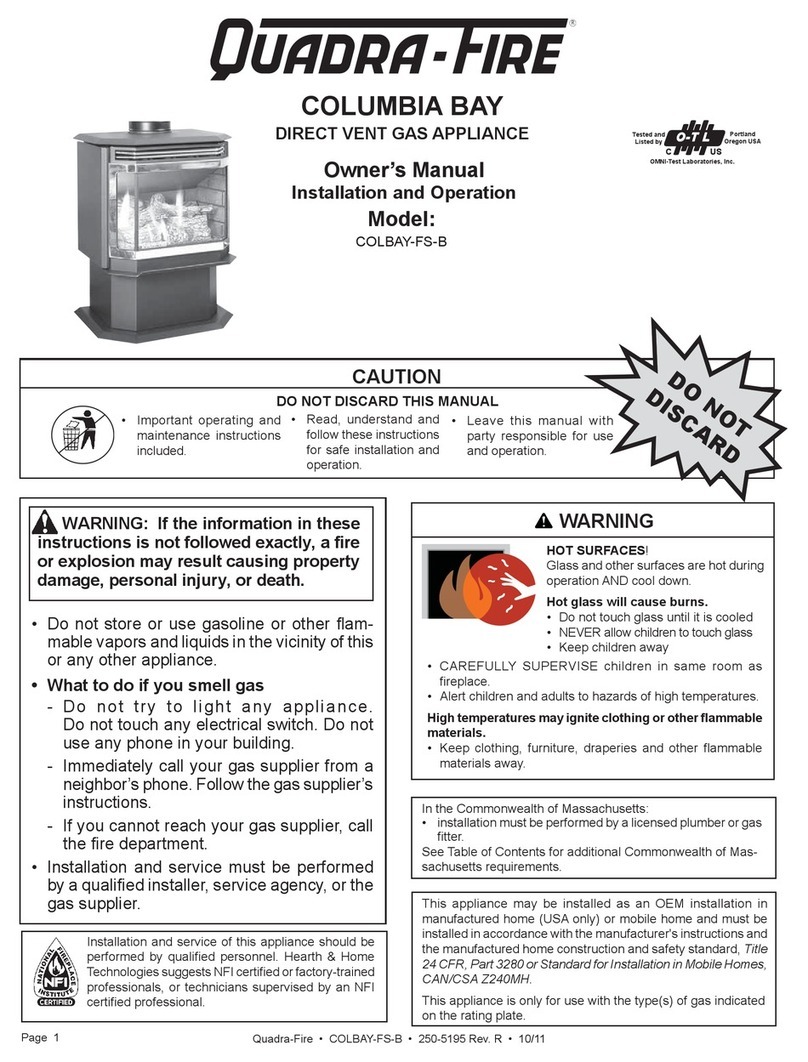 Quadra-Fire COLBAY-FS-B owner's manual