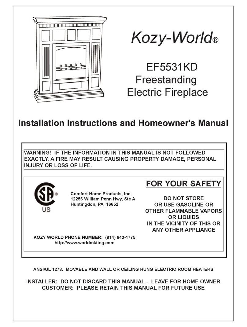 Kozy-World EF5531KD Installation instructions and homeowner's manual Kozy-World EF5531KD Installation instructions and homeowner's manual