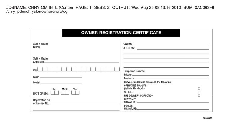 Jeep 2010 Wrangler User manual