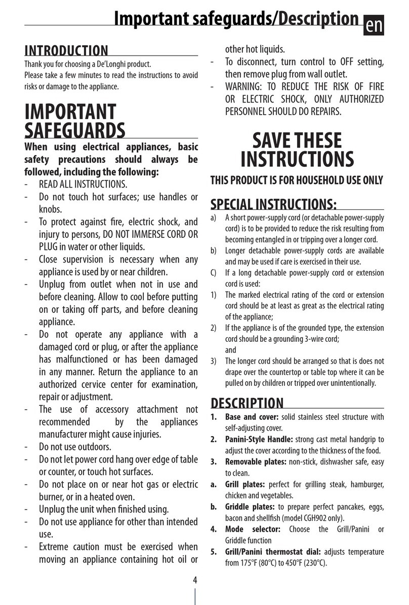 DeLonghi Grill User manual