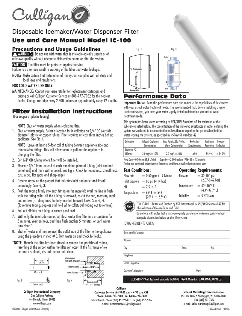 Culligan IC-100 User manual