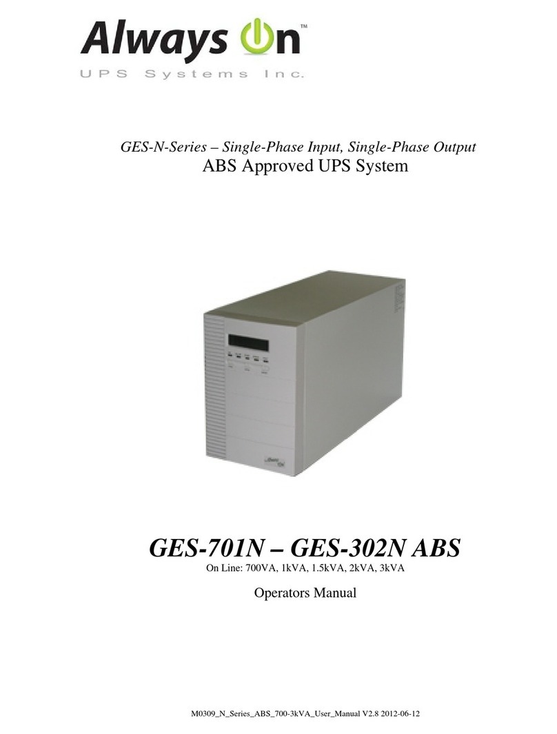 Always “On” UPS GES-701N - GES-302N ABS User manual