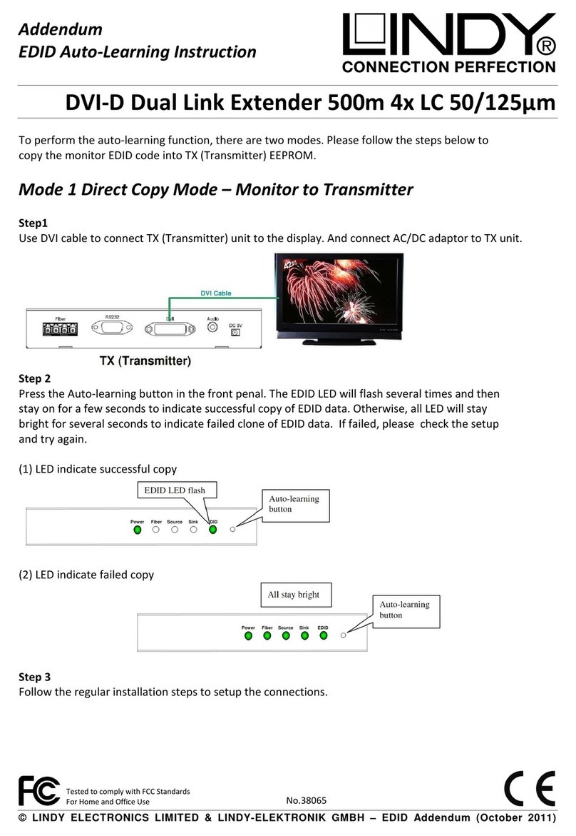 Lindy DVI-D Dual Link Extender 500m 4x LC 50/125um Instruction