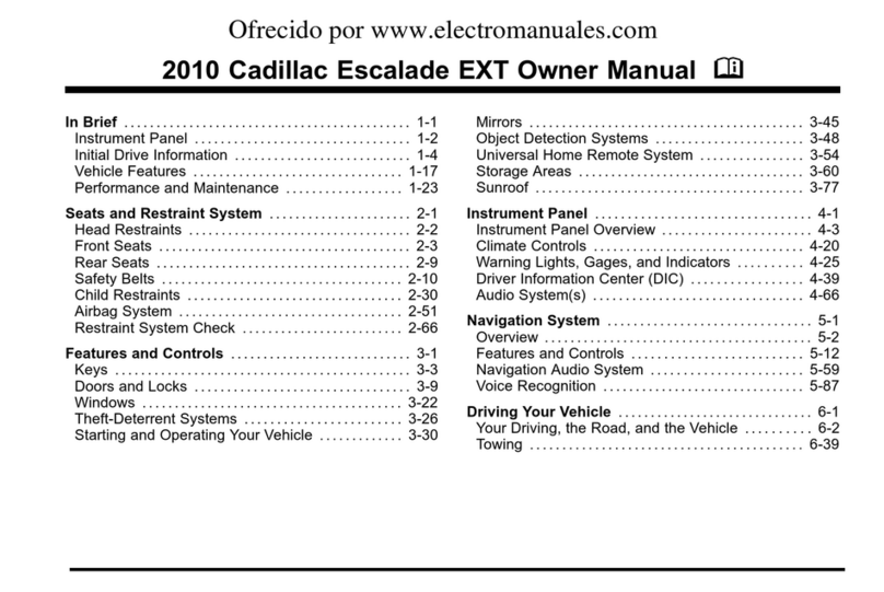 Cadillac 2010 Escalade EXT User manual