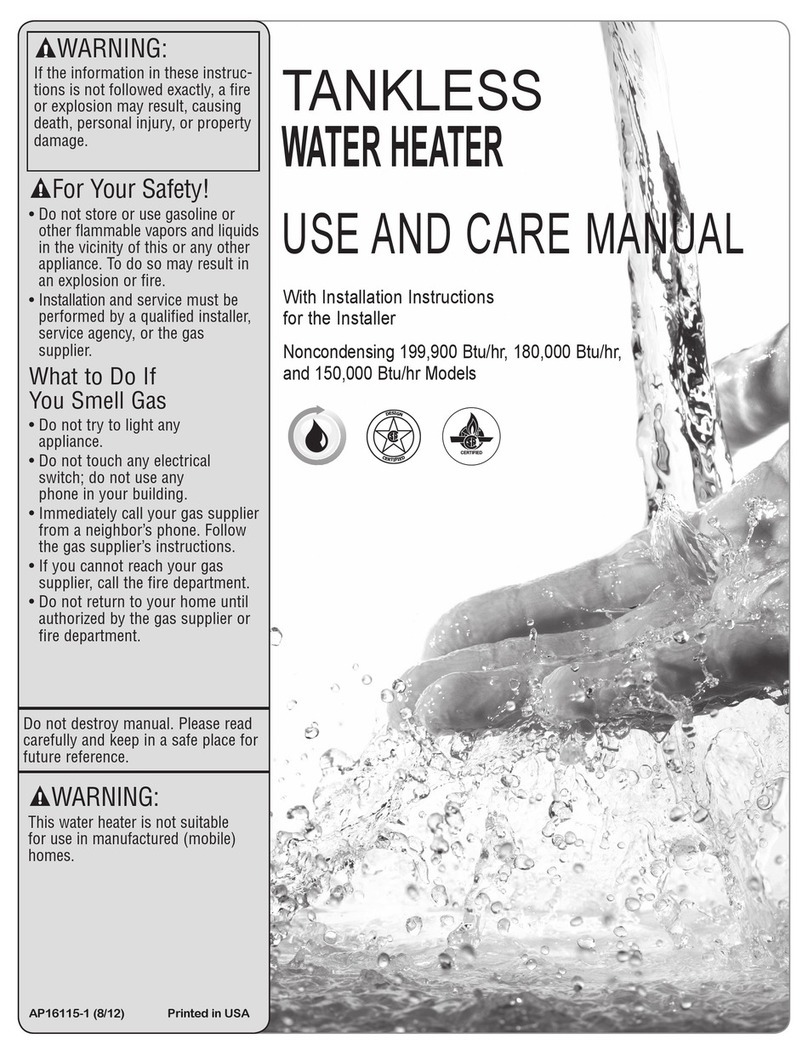 TANKLESS 199 use and care manual TANKLESS 199 use and care manual