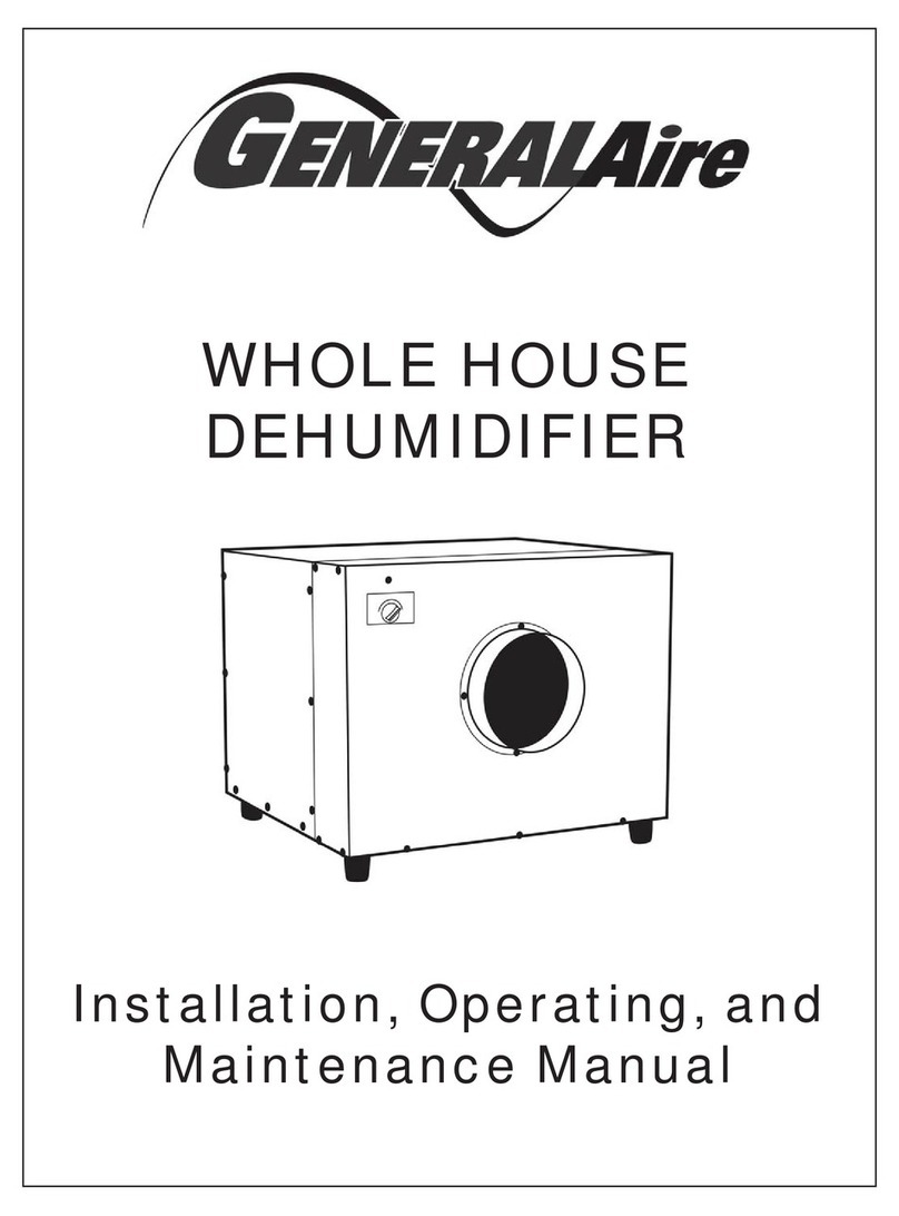 GeneralAire WHOLE HOUSEDEHUMIDIFIER Installation, operating and maintenance manual