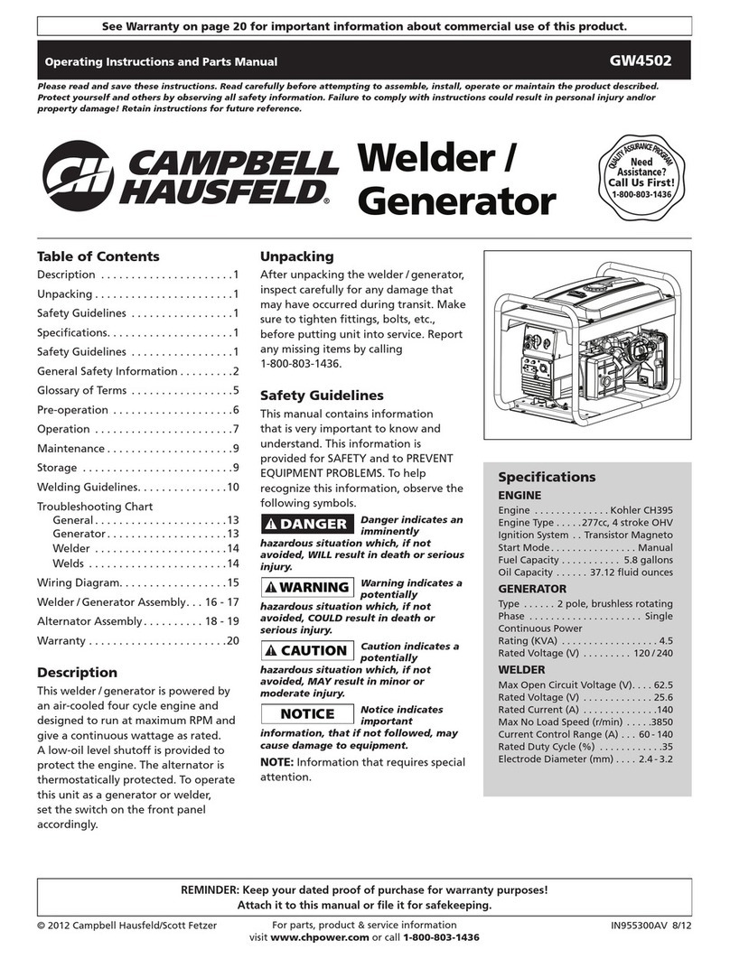 Campbell Hausfeld GW4502 Service manual