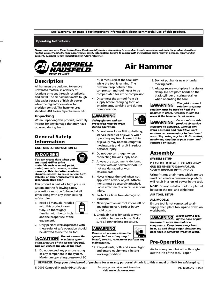 Campbell Hausfeld Air Hammer operating instructions