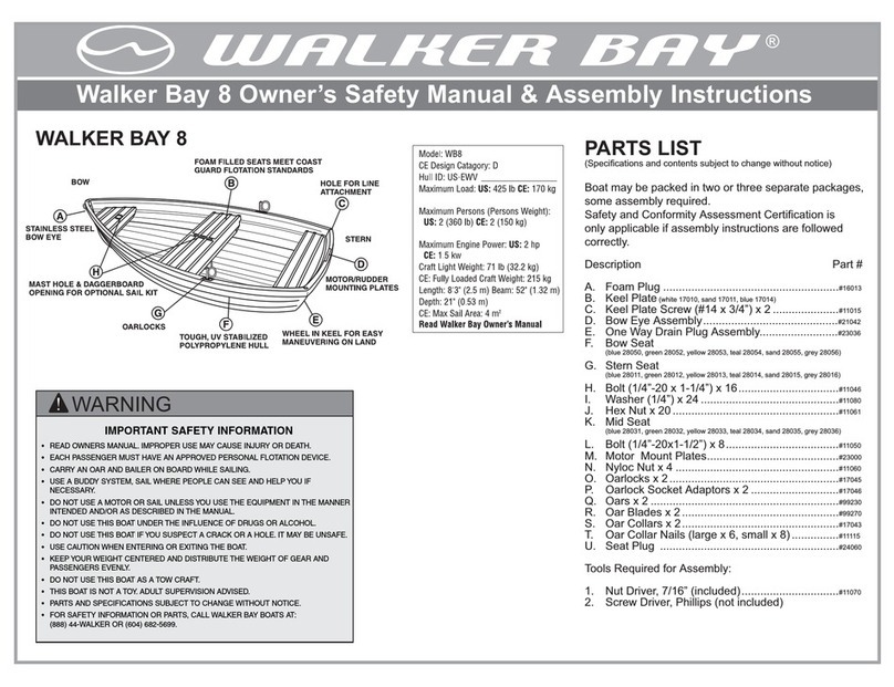 Walker Bay 8 Owner's safety manual & assembly instructions Walker Bay 8 Owner's safety manual & assembly instructions