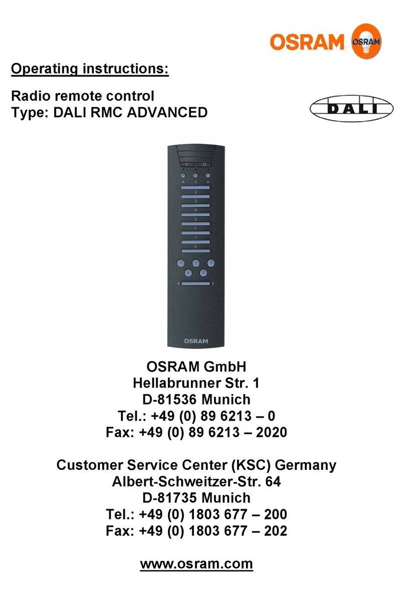 Osram DALI RMC ADVANCED operating instructions