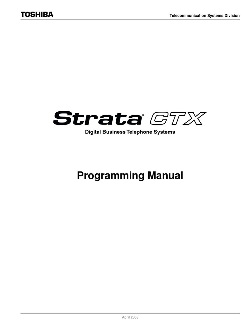 Toshiba Strata CTX Programming manual