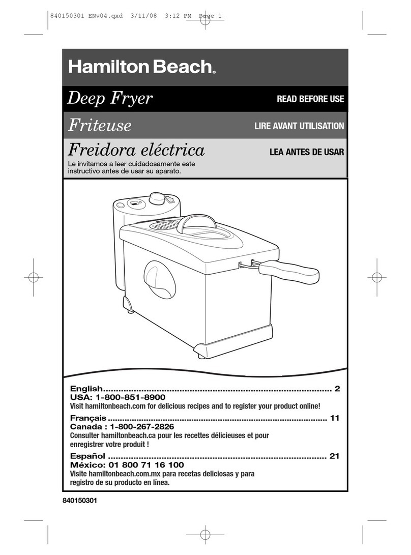 Hamilton Beach Deep Fryer use & care