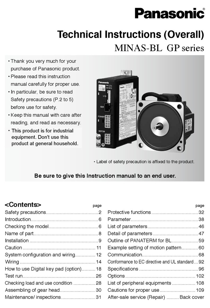 Panasonic MINAS-BL GP series instructions