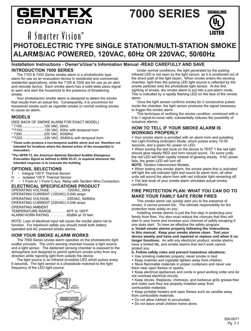 Gentex 7000 Series User manual Gentex 7000 Series User manual