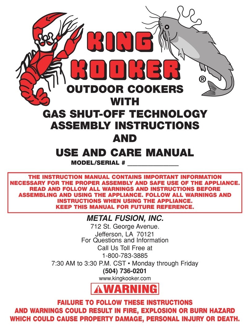 King Kooker OUTDOOR COOKERS WITH GAS SHUT-OFF TECHNOLOGY use and care manual