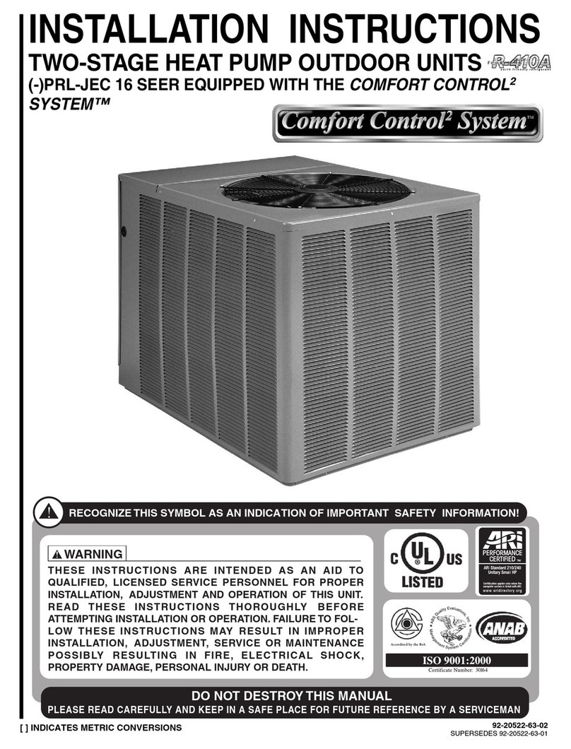 Comfort PRL-series installation instructions