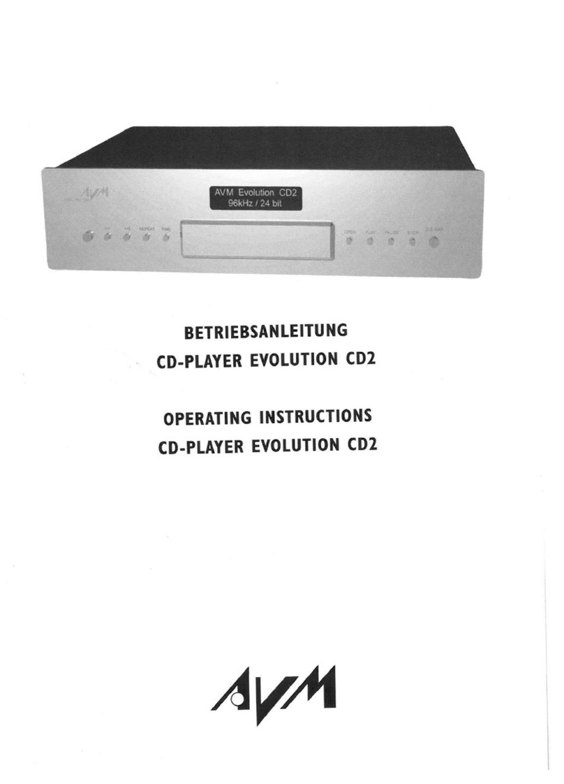 AVM EVOLUTION CD2 User manual AVM EVOLUTION CD2 User manual