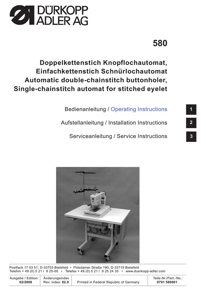 DURKOPP ADLER 580 - User manual