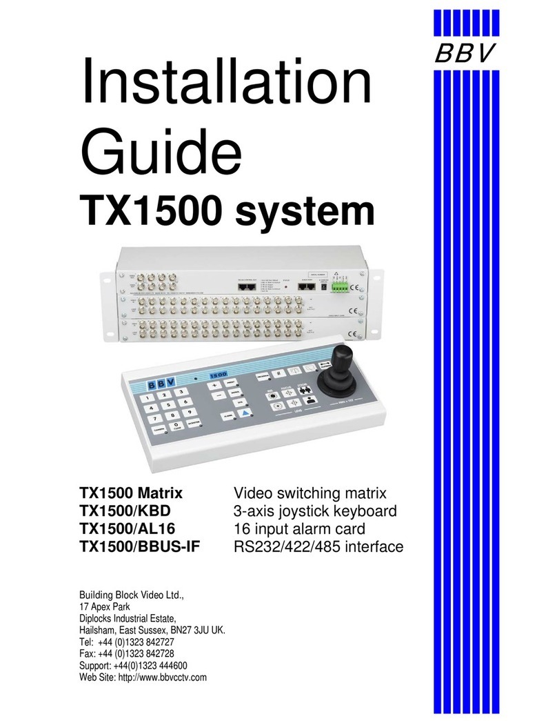 BBV TX1500 system installation guide