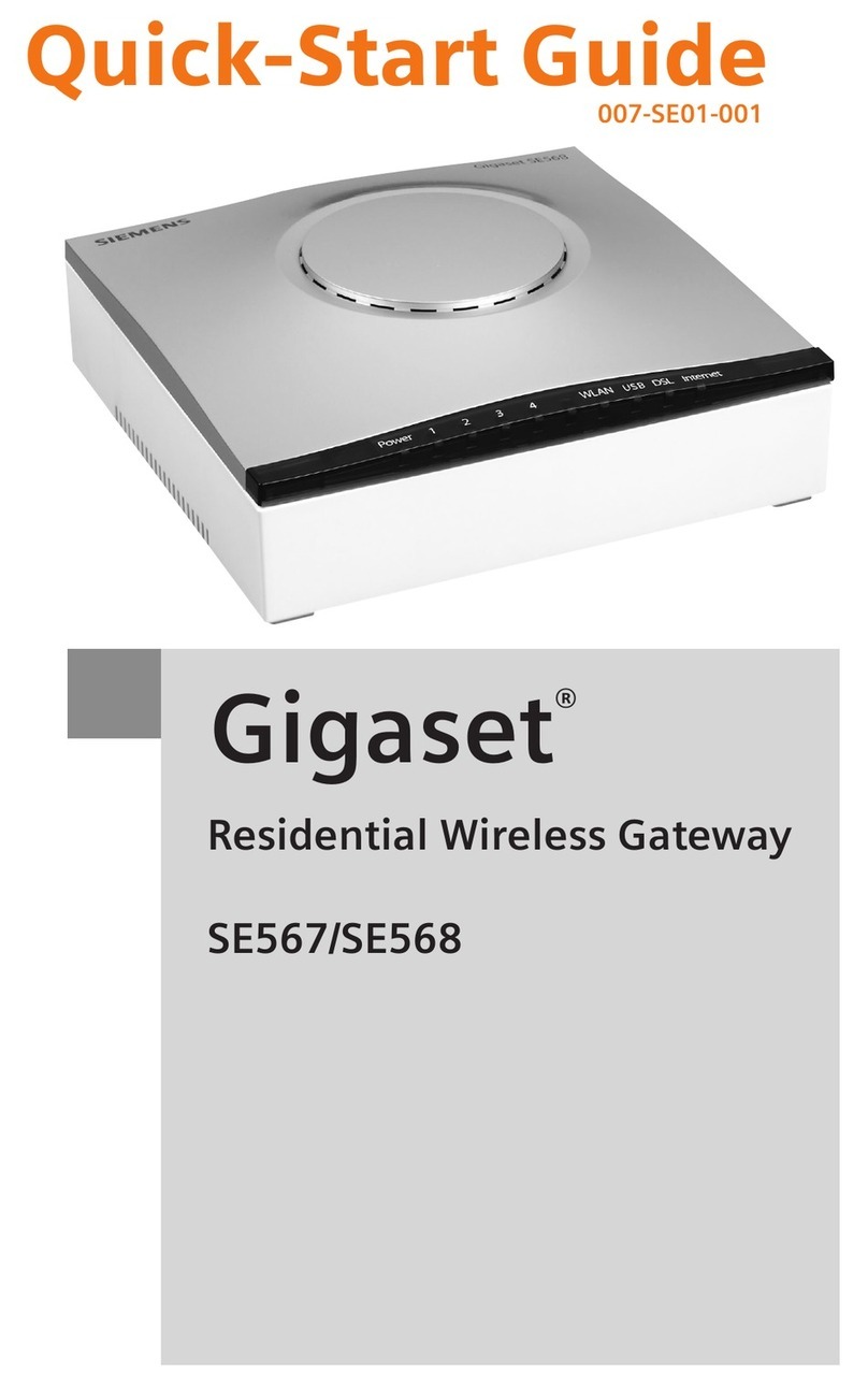 Gigaset SE567 quick start guide Gigaset SE567 quick start guide