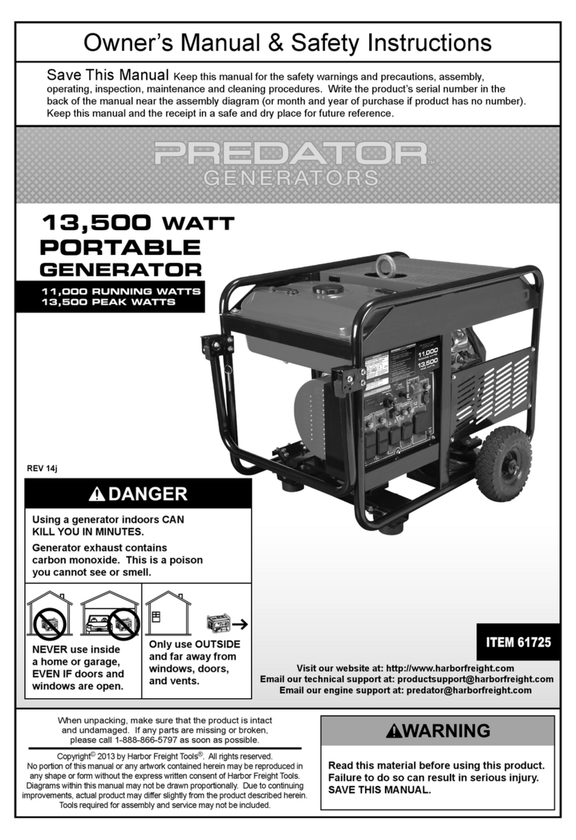 Predator 61725 Owner's manual & safety instructions