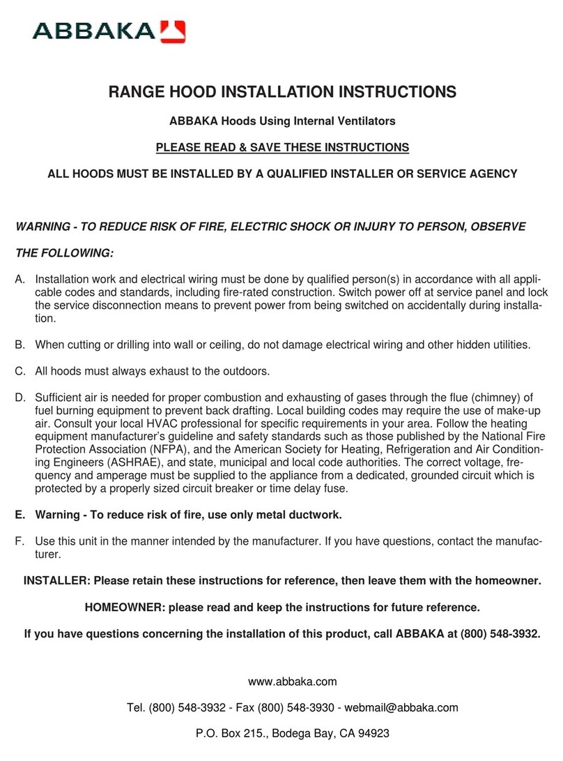ABBAKA Range Hood installation instructions