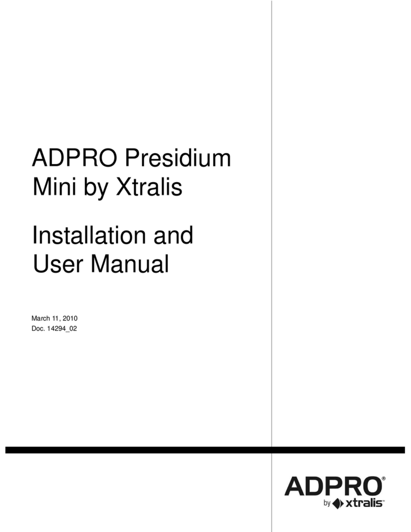 Xtralis ADPRO Presidium Mini Installation and user manual