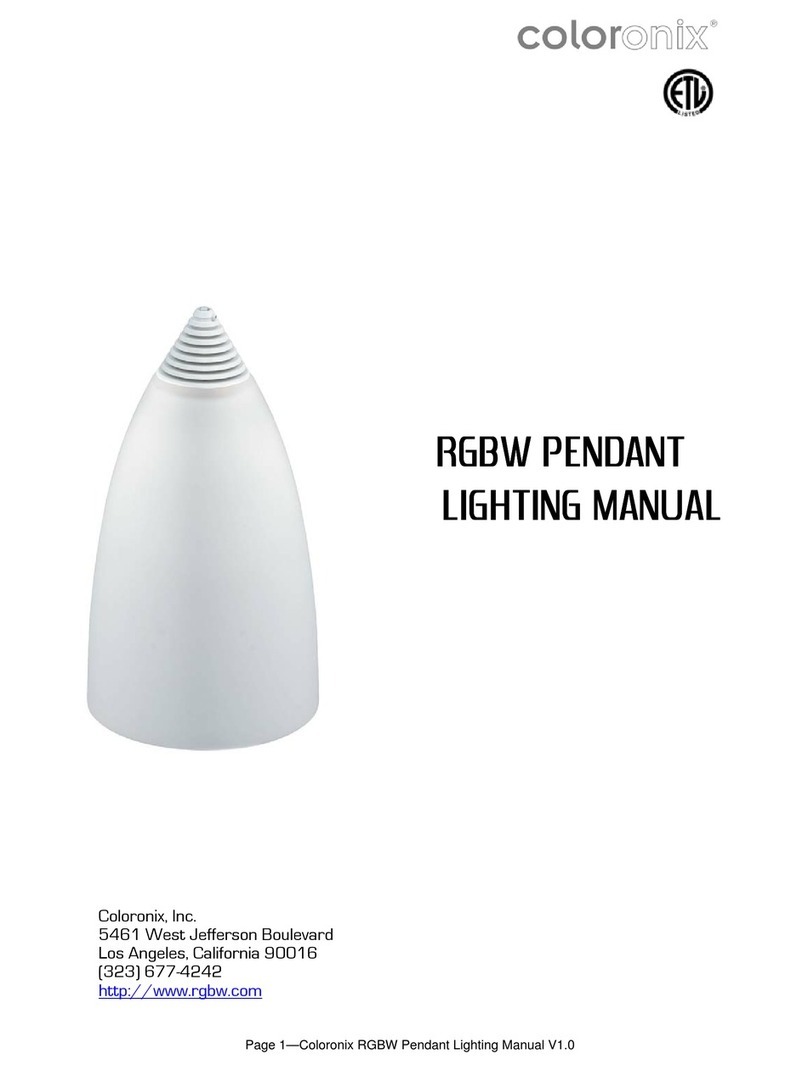 Coloronix RGBW Pendant Lighting manual