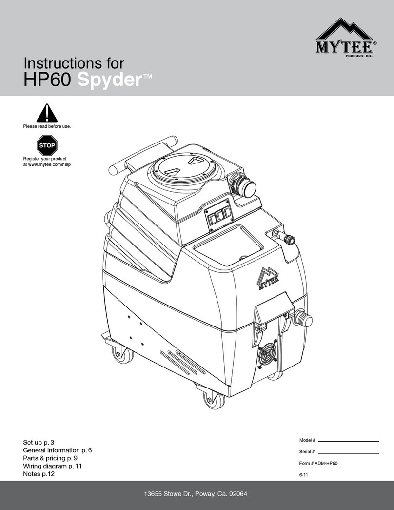 Mytee Spyder HP60 instructions