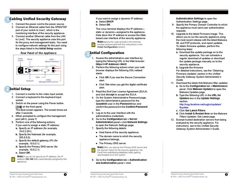 FaceTime Unified Security Gateway quick start guide FaceTime Unified Security Gateway quick start guide