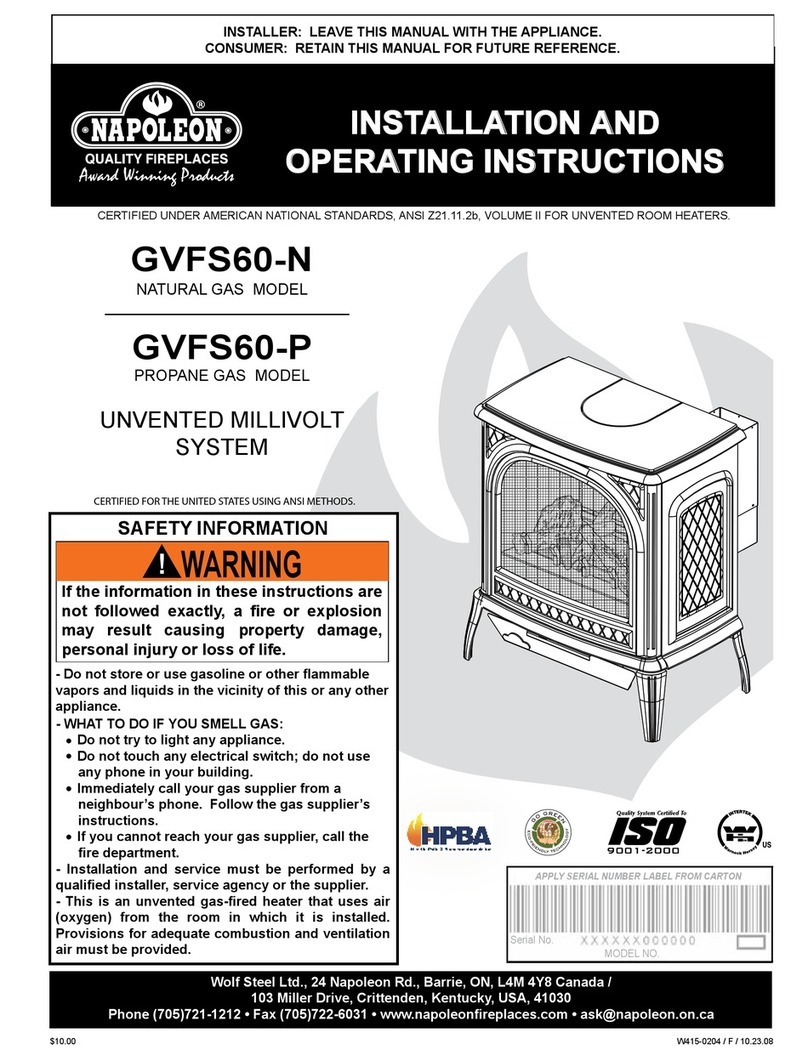 Napoleon GVFS60-N User manual