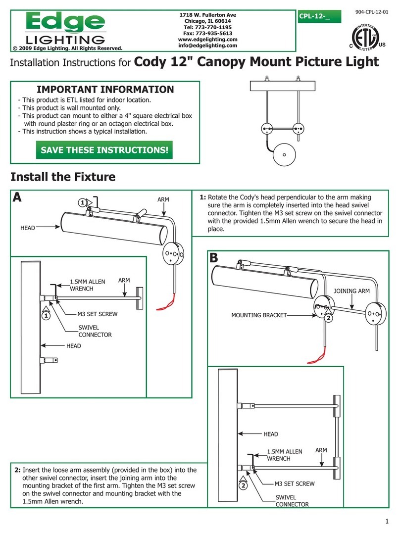 Edge Lighting Cody 12" installation manual