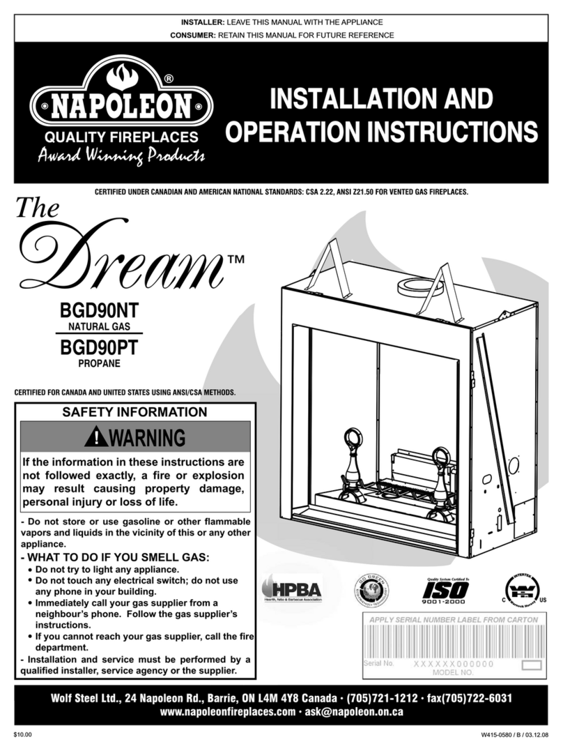 Napoleon BGD90NT Installation and operation instructions