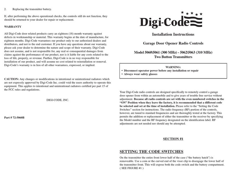 Digi-Code 5060 installation instructions