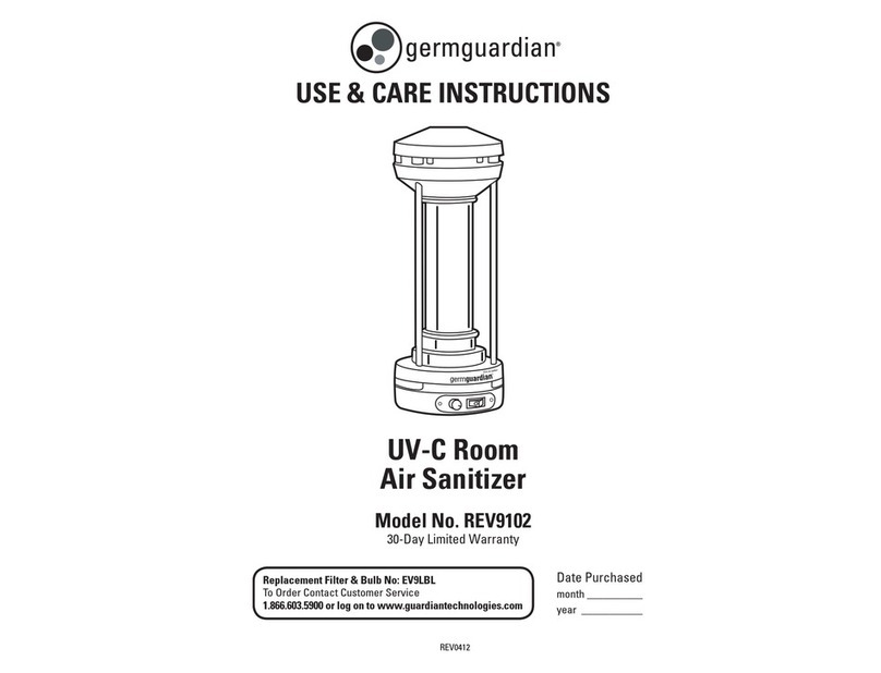 Germguardian REV9102 Quick reference guide