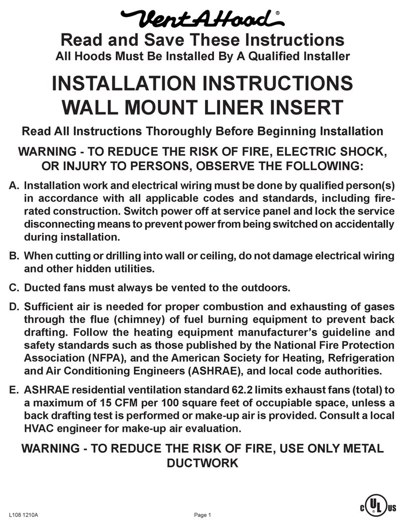 VentAHood B100 Single installation instructions
