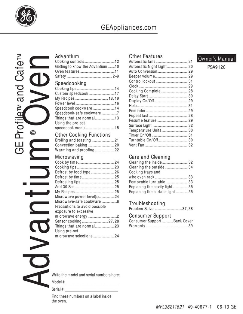 GE Advantium Series PSA9120 User manual