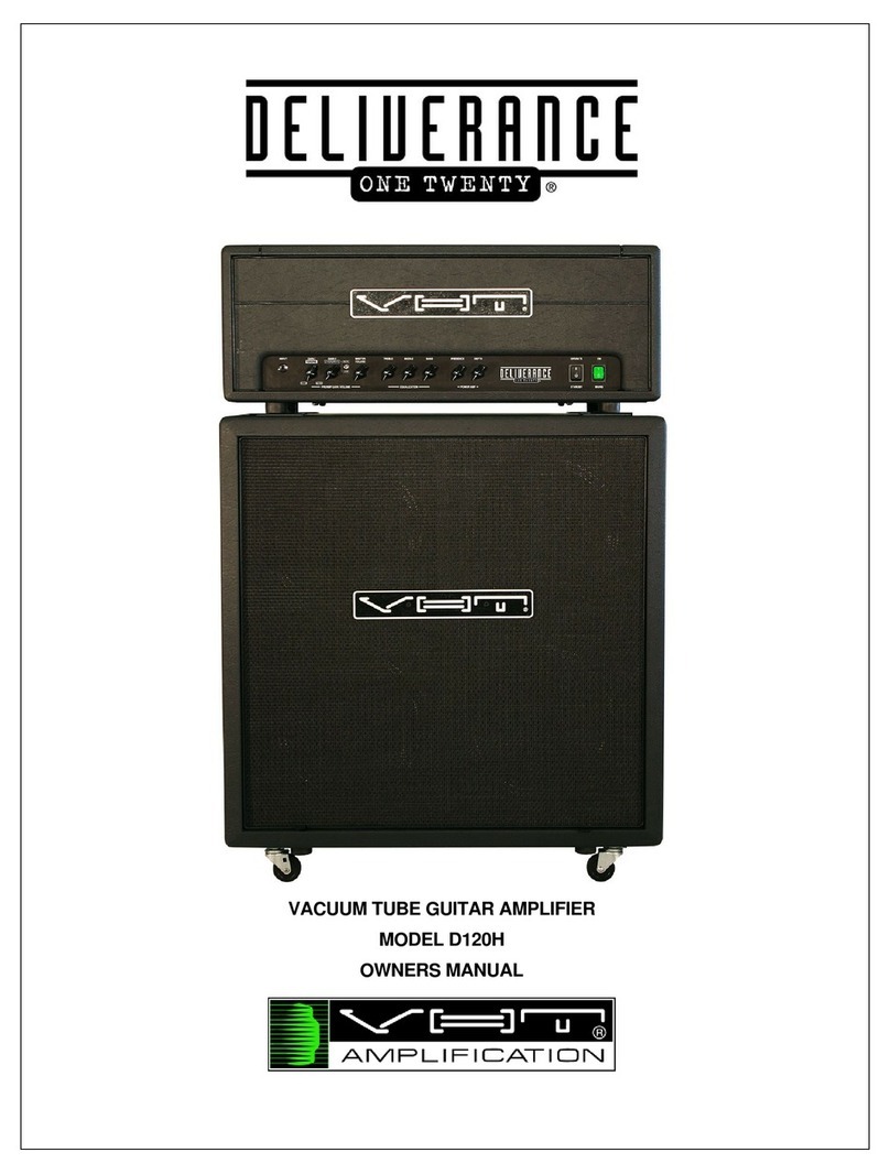 VHT Amplification Deliverance One Twenty D120H owner's manual