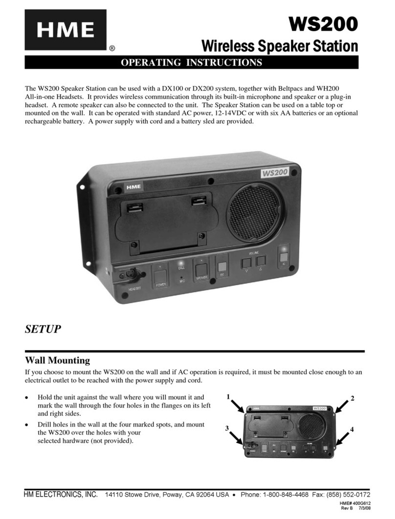 HME WS200 operating instructions