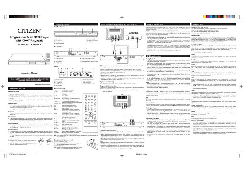 Citizen C479DVD User manual Citizen C479DVD User manual