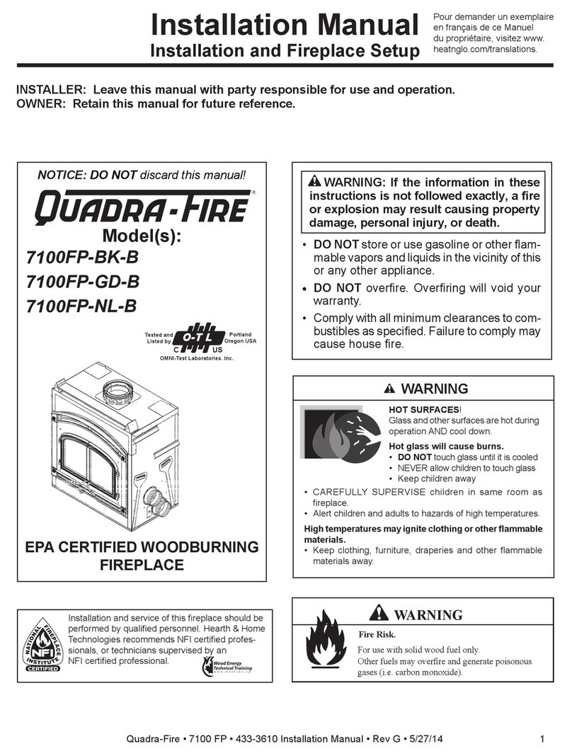 Quadra-Fire 7100FP-GD-B User manual