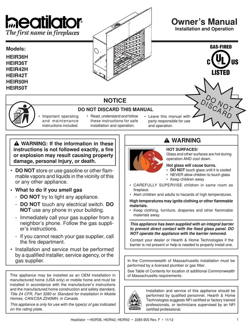 Heatilator HEIR36H owner's manual