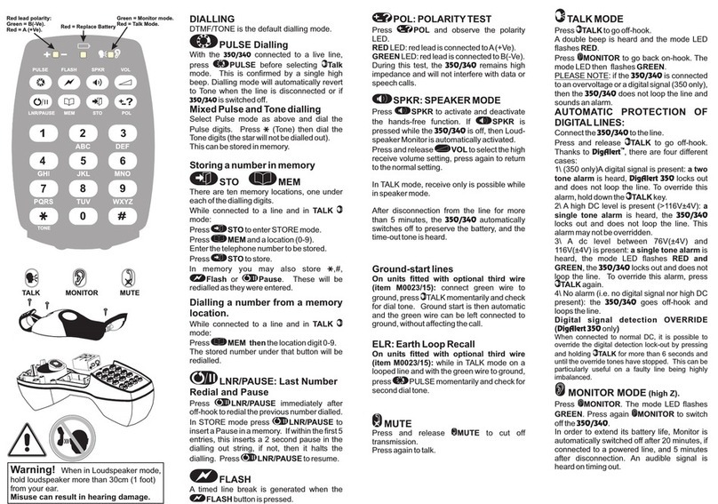 Tempo Fitness DigAlert 350 user guide