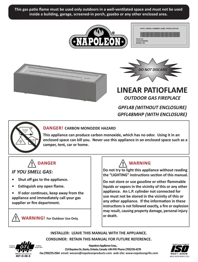 Napoleon LINEAR PATIOFLAME GPFL48 User manual