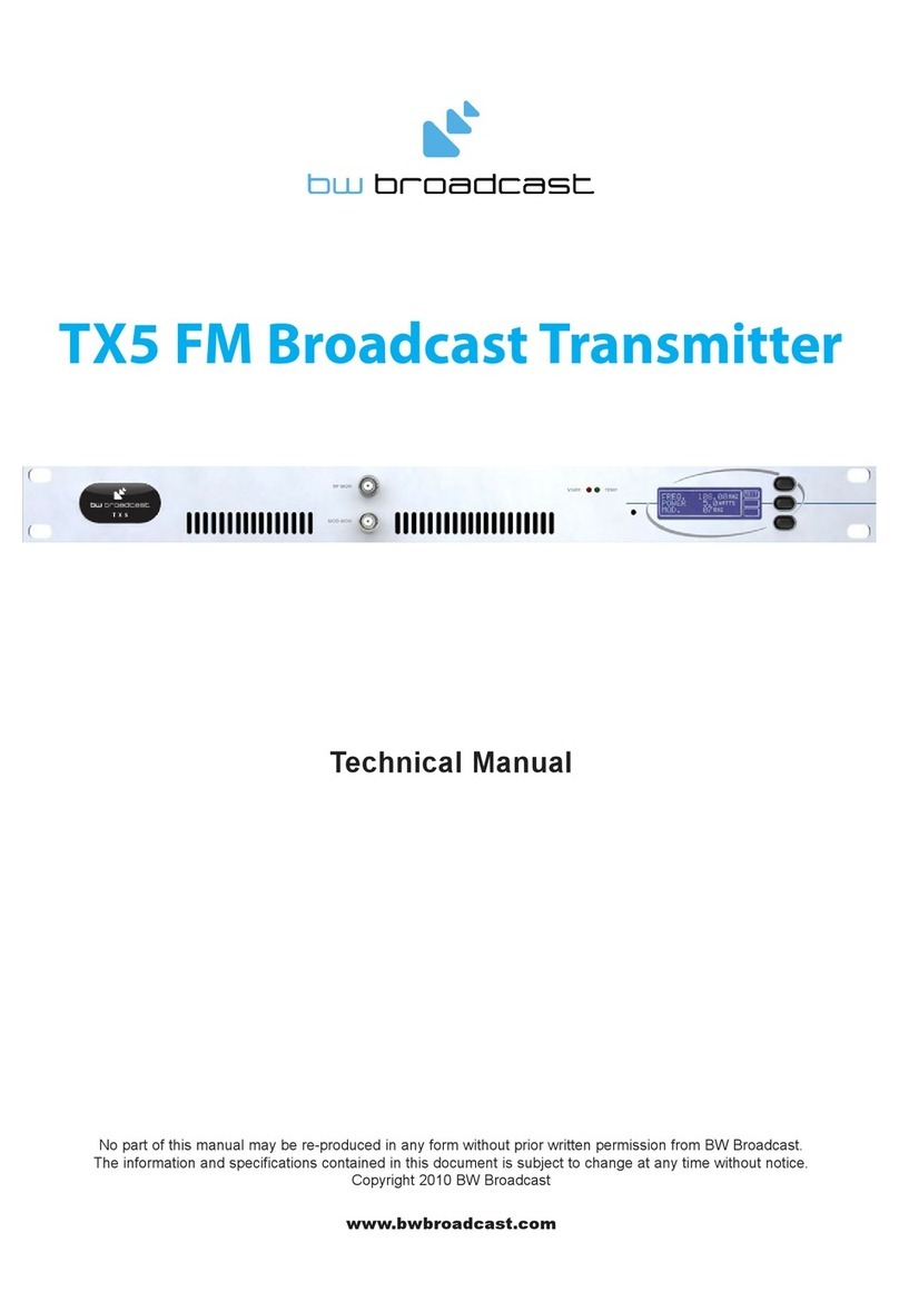 BW Broadcast TX5 FM Broadcast Transmitter User manual