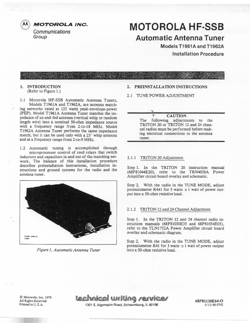Motorola HF-SSB T1961A Reference guide