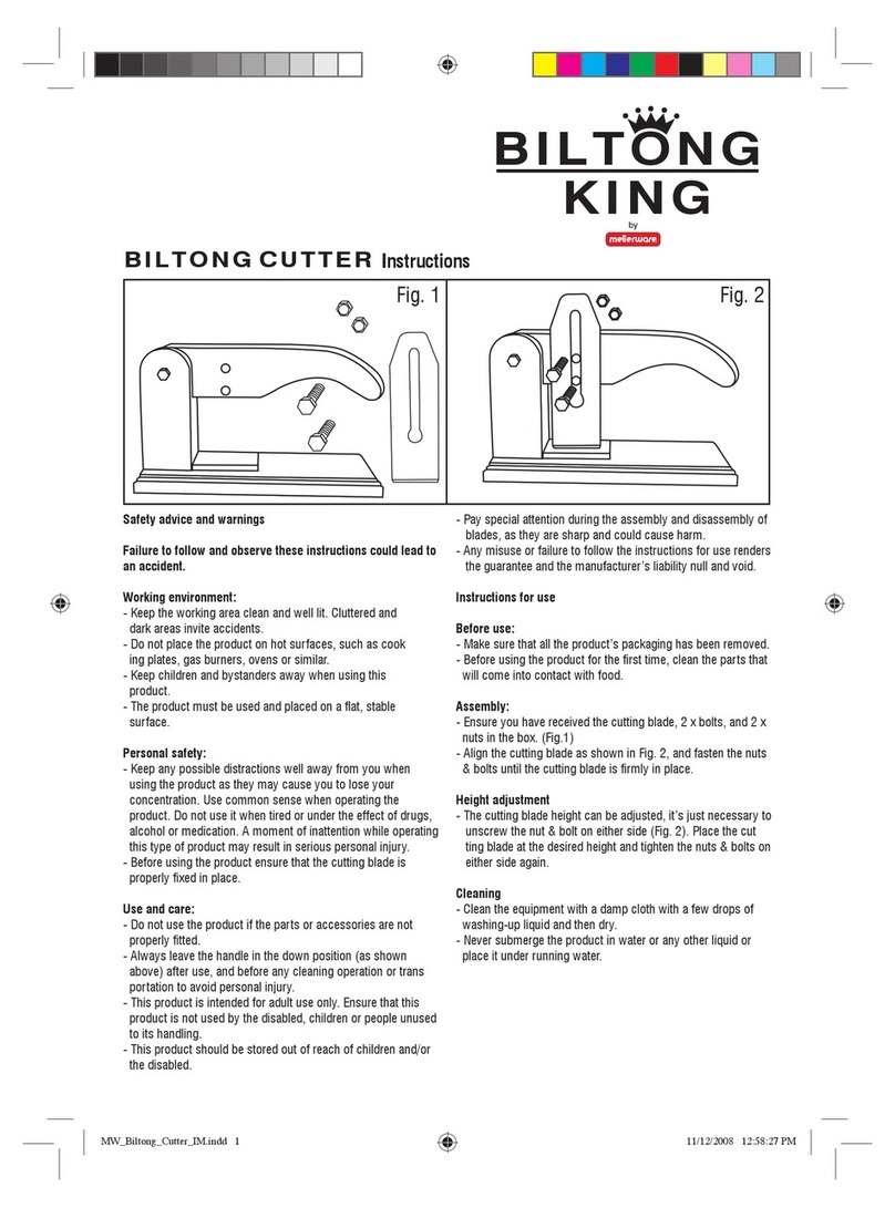 Mellerware Biltong King instructions